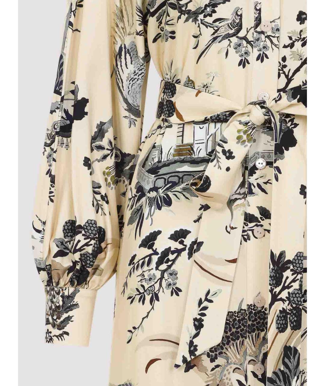ETRO Бежевое вискозное повседневное платье, фото 3