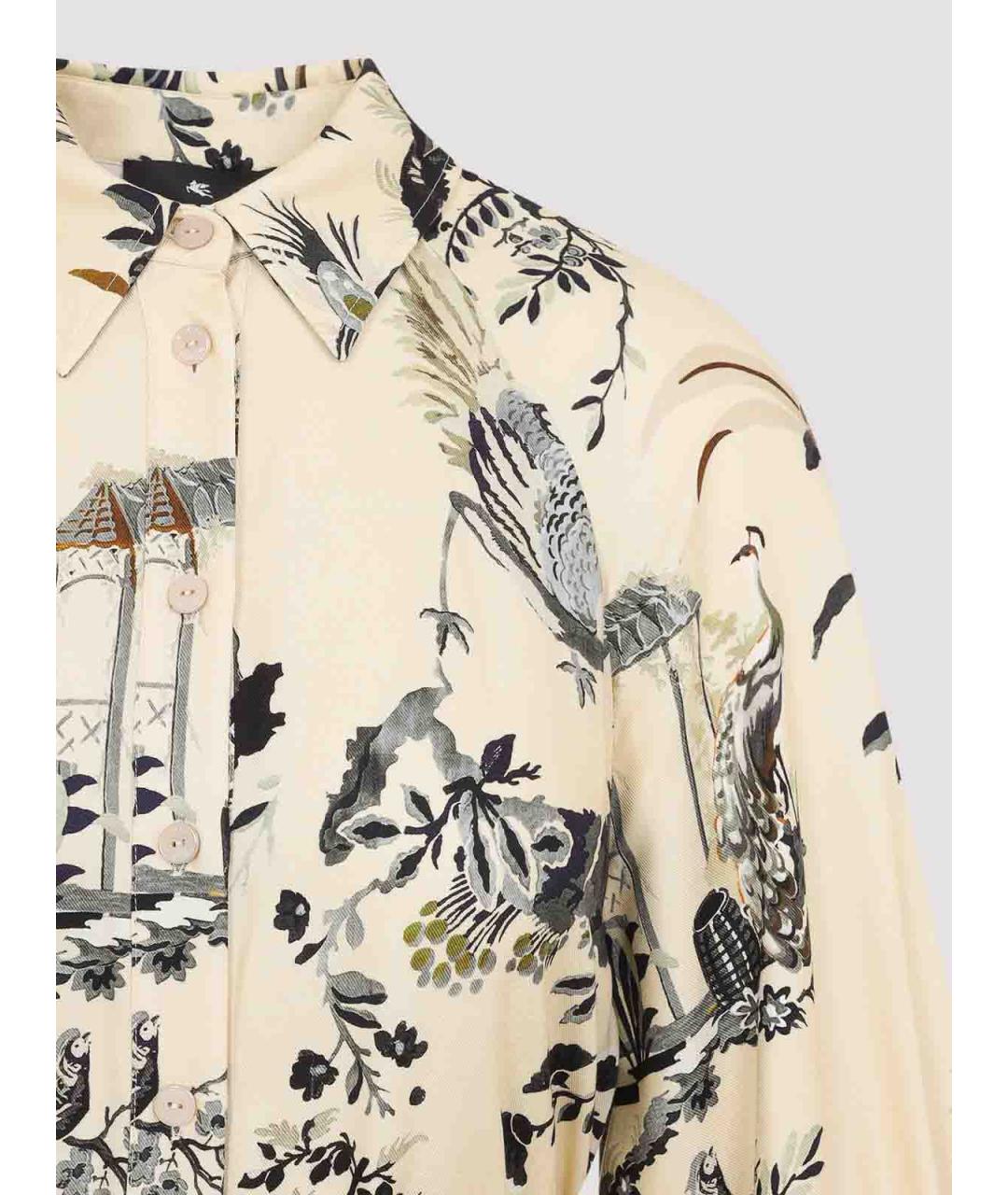 ETRO Бежевое вискозное повседневное платье, фото 4