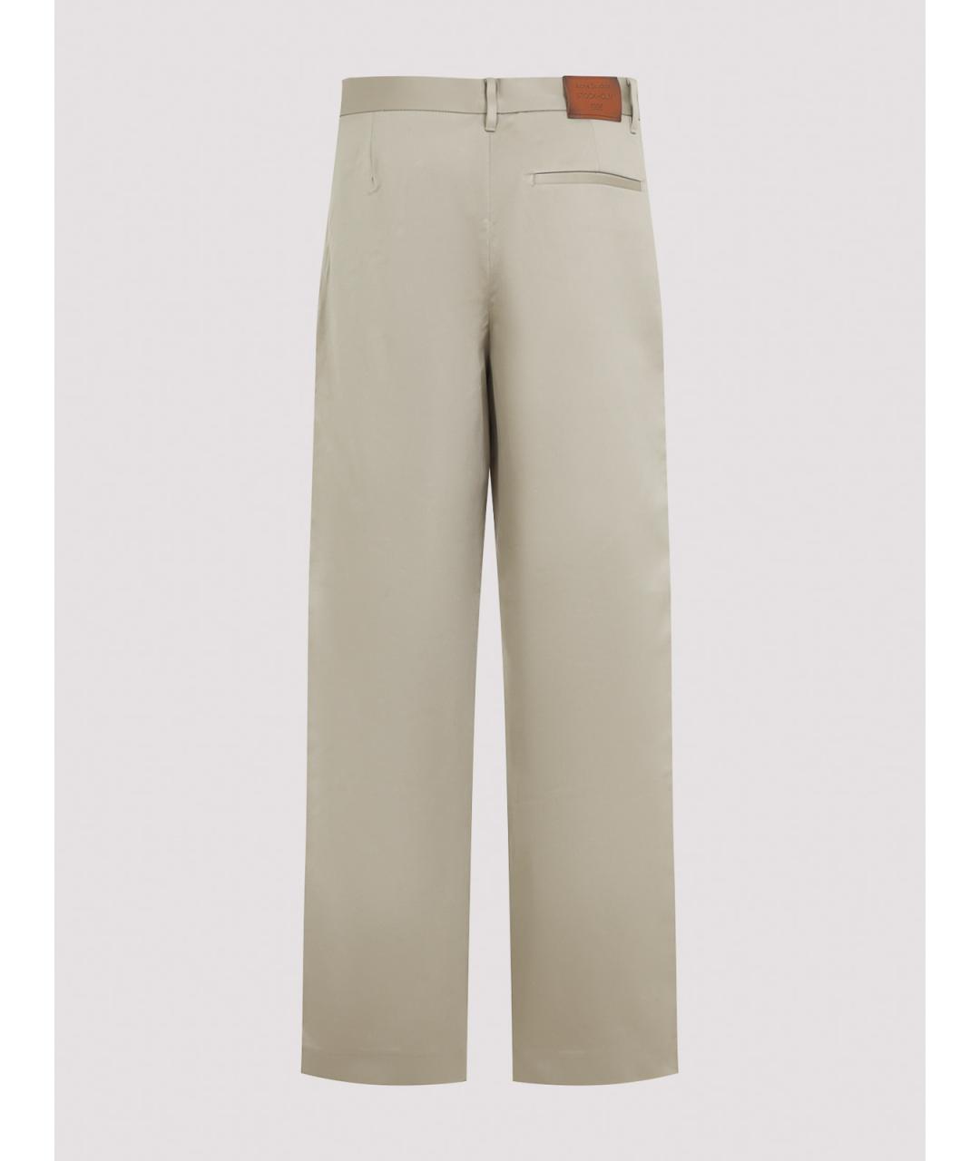 ACNE STUDIOS Бежевые хлопковые повседневные брюки, фото 2