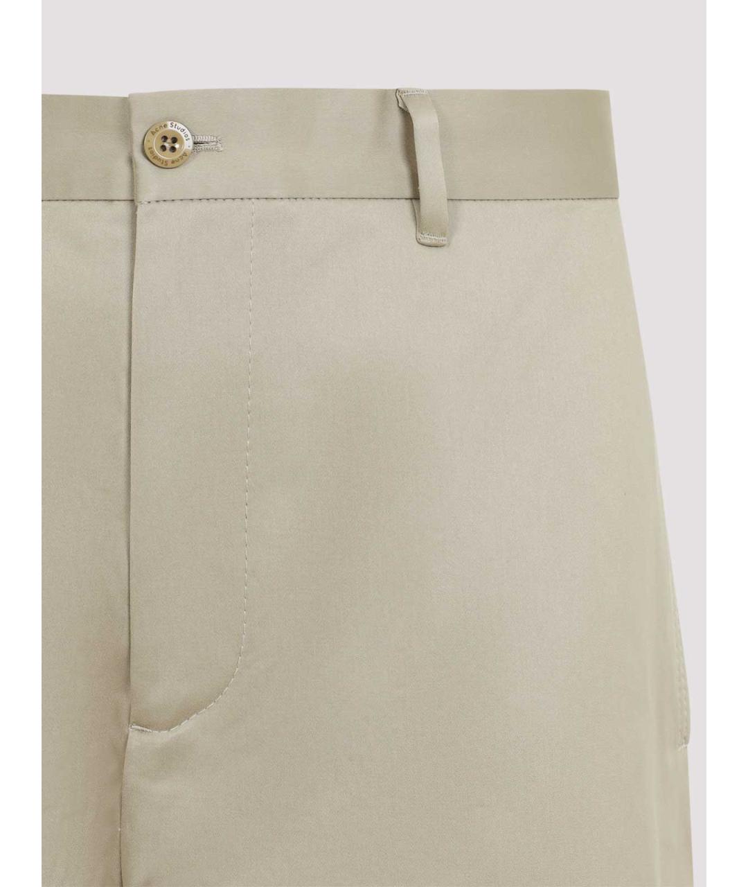ACNE STUDIOS Бежевые хлопковые повседневные брюки, фото 3