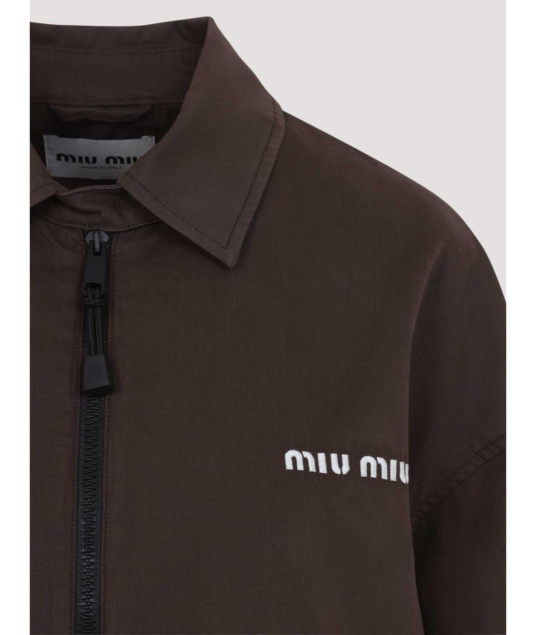 MIU MIU Коричневая хлопковая куртка, фото 4