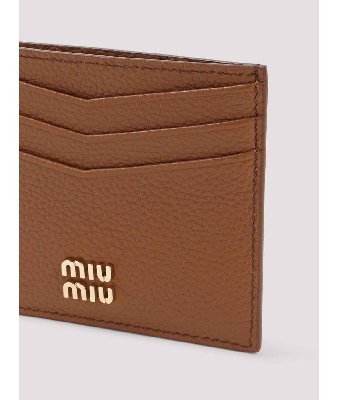 MIU MIU Коричневый кожаный кардхолдер, фото 3