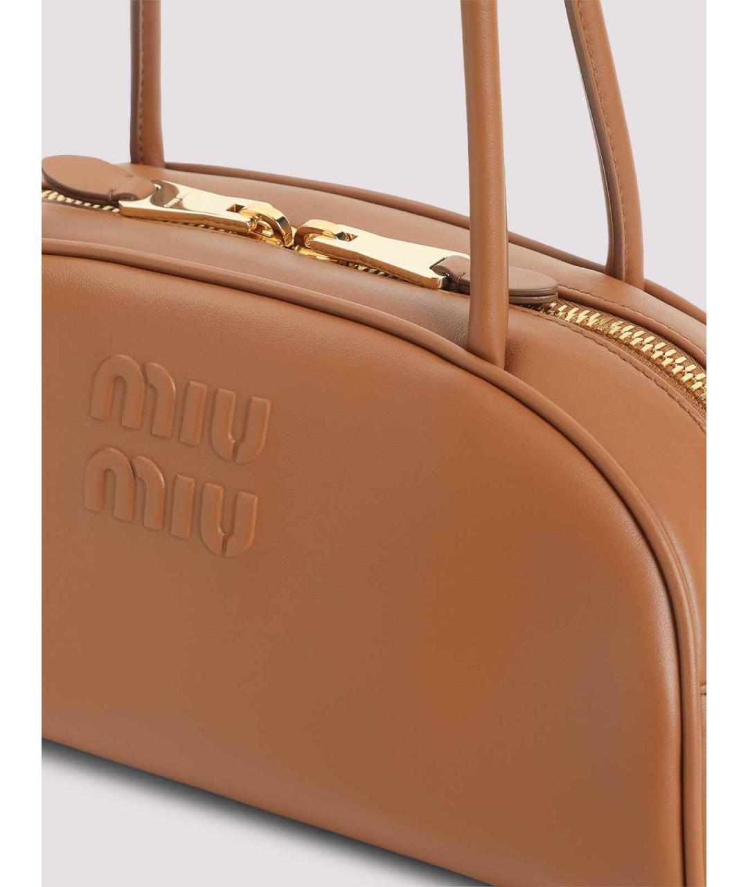 MIU MIU Коричневая кожаная сумка тоут, фото 3