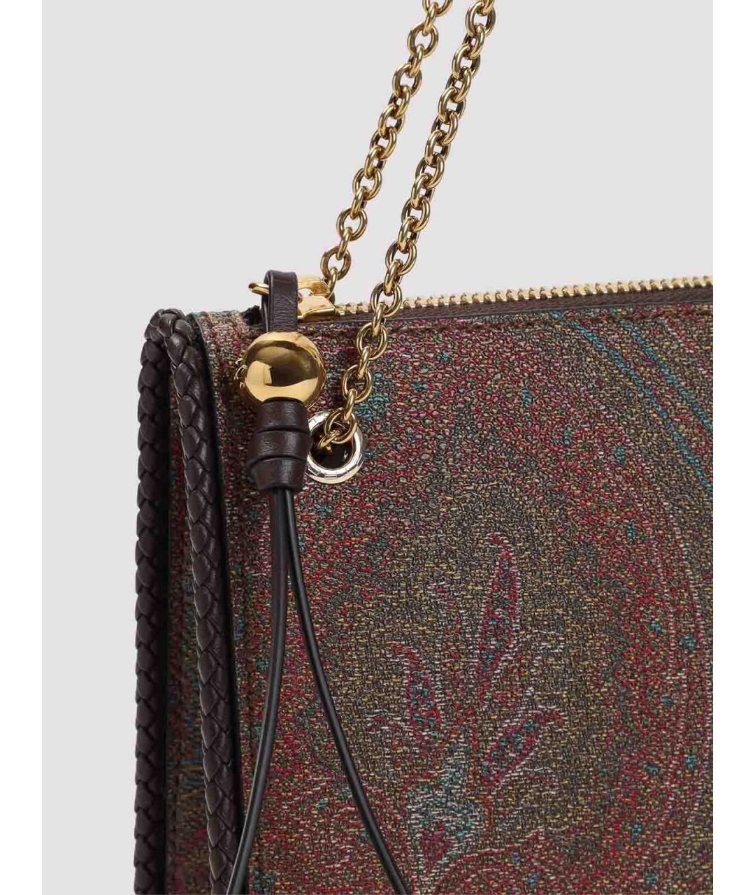 ETRO Коричневая кожаная сумка через плечо, фото 3