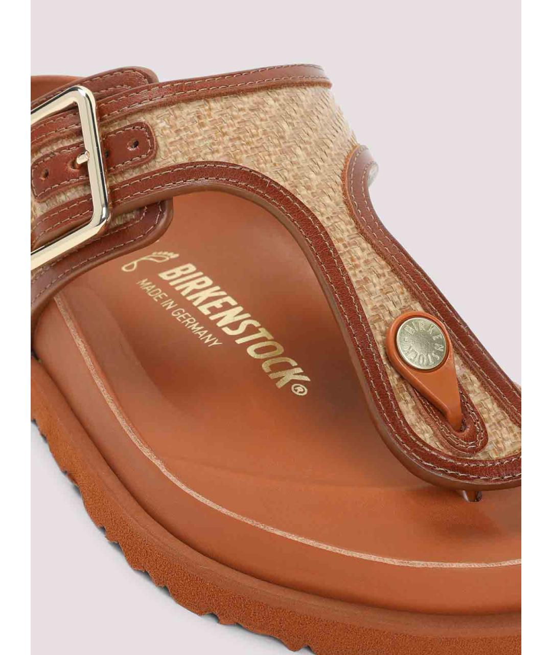 BIRKENSTOCK Коричневые кожаные сандалии, фото 4