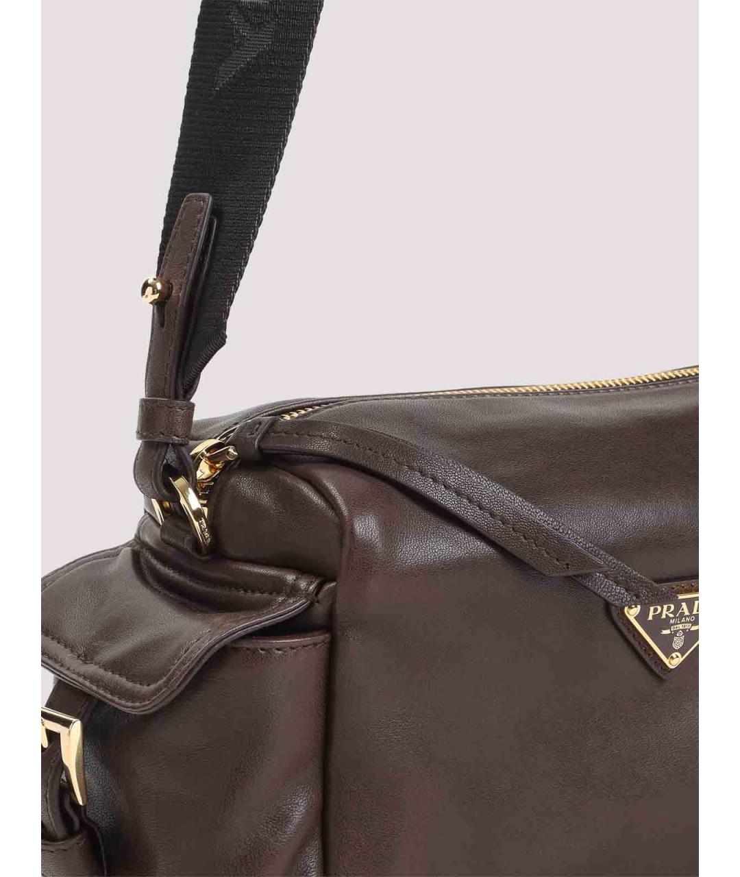 PRADA Коричневая кожаная сумка через плечо, фото 3