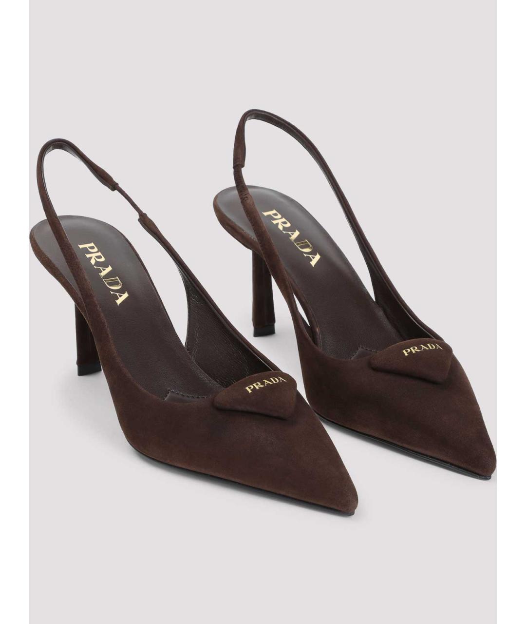 PRADA Коричневые замшевые туфли, фото 3