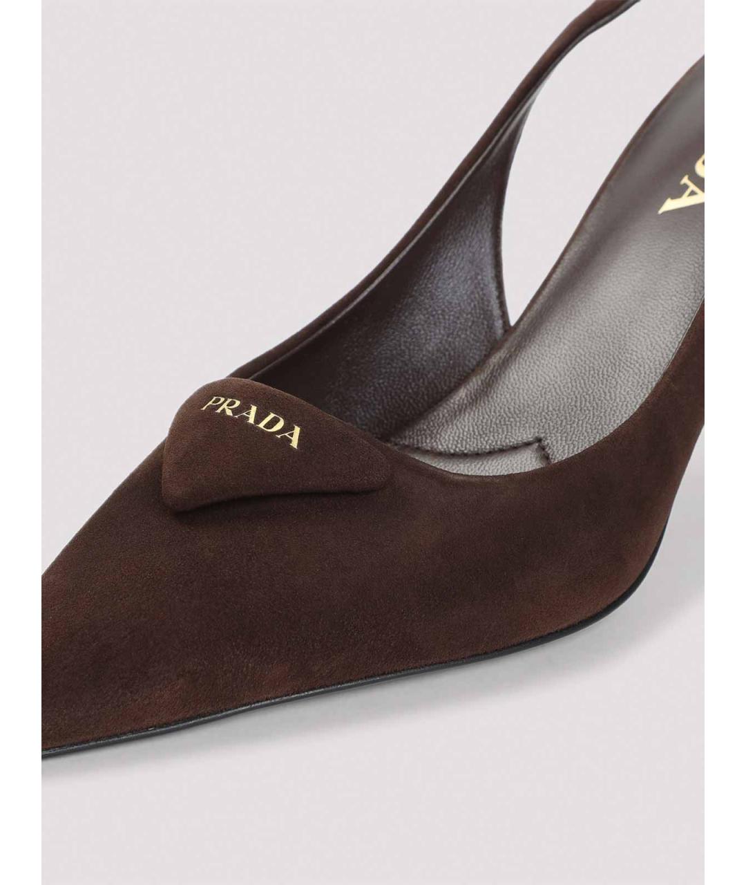 PRADA Коричневые замшевые туфли, фото 4