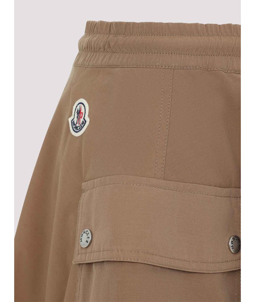 MONCLER Коричневая хлопковая юбка мини, фото 3