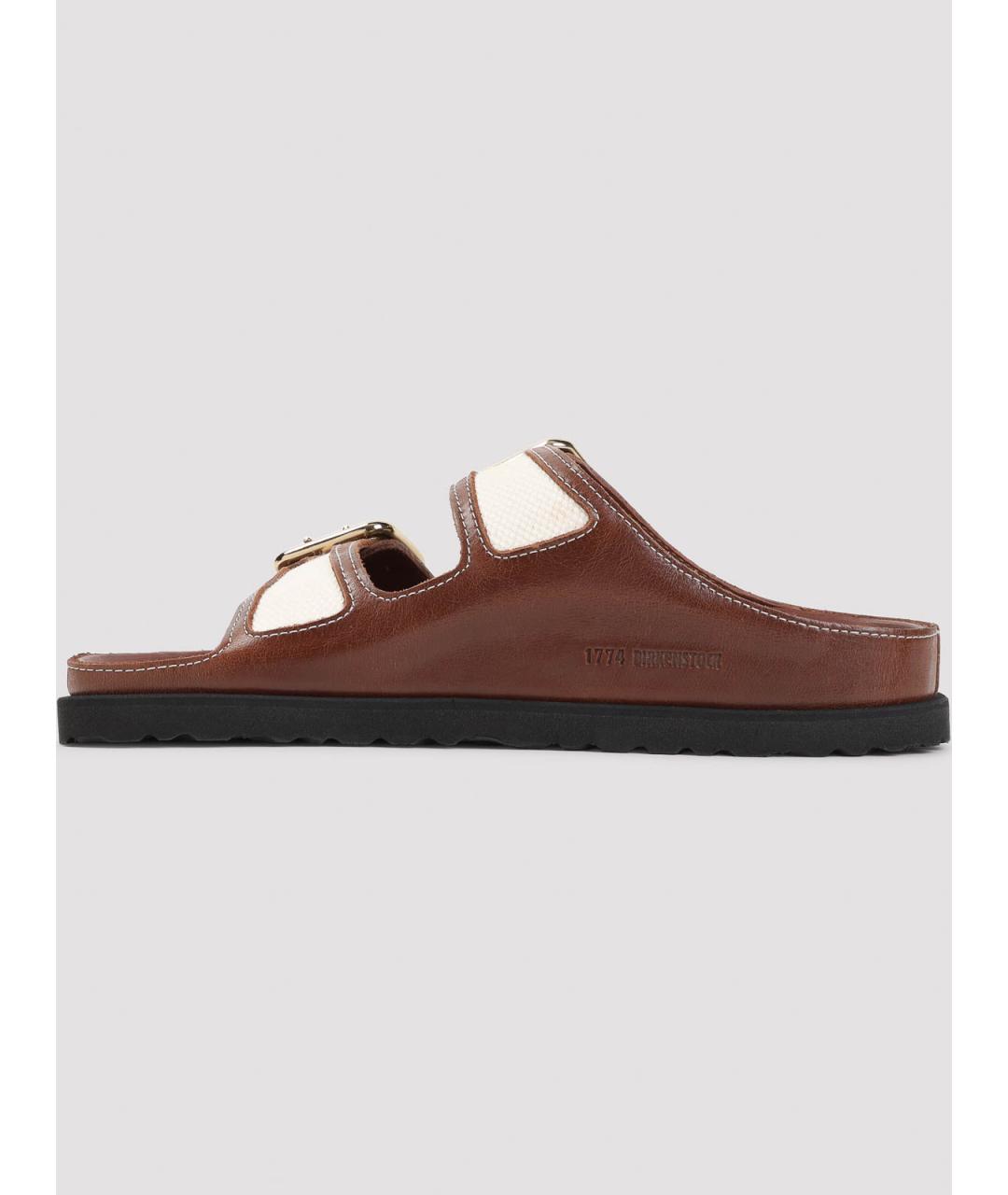 BIRKENSTOCK Коричневые кожаные сандалии, фото 2