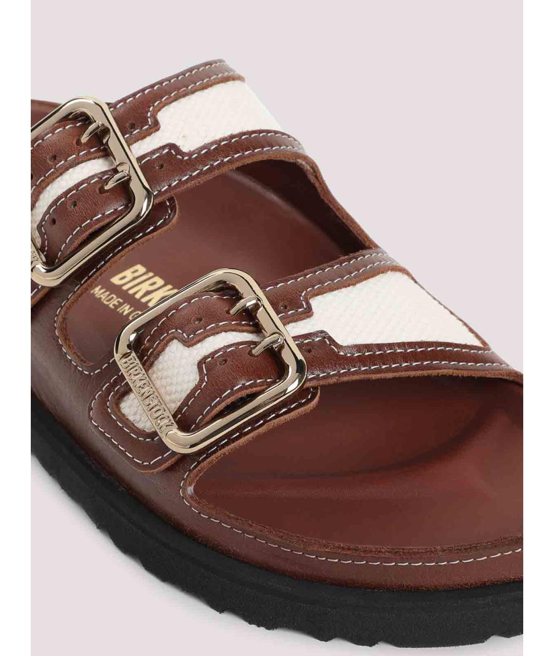 BIRKENSTOCK Коричневые кожаные сандалии, фото 4