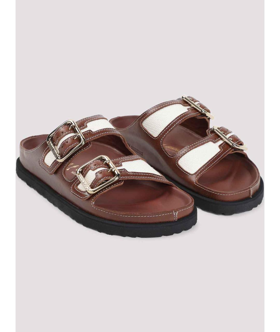 BIRKENSTOCK Коричневые кожаные сандалии, фото 3