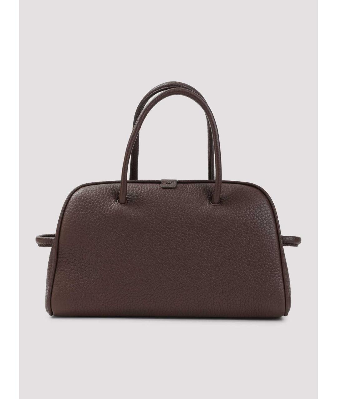 JACQUEMUS Коричневая кожаная сумка с короткими ручками, фото 2