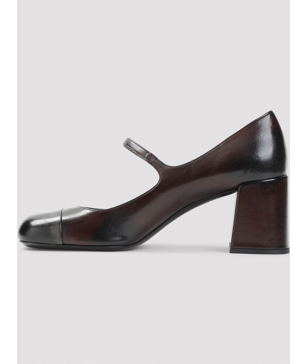 MIU MIU Коричневые кожаные туфли, фото 2
