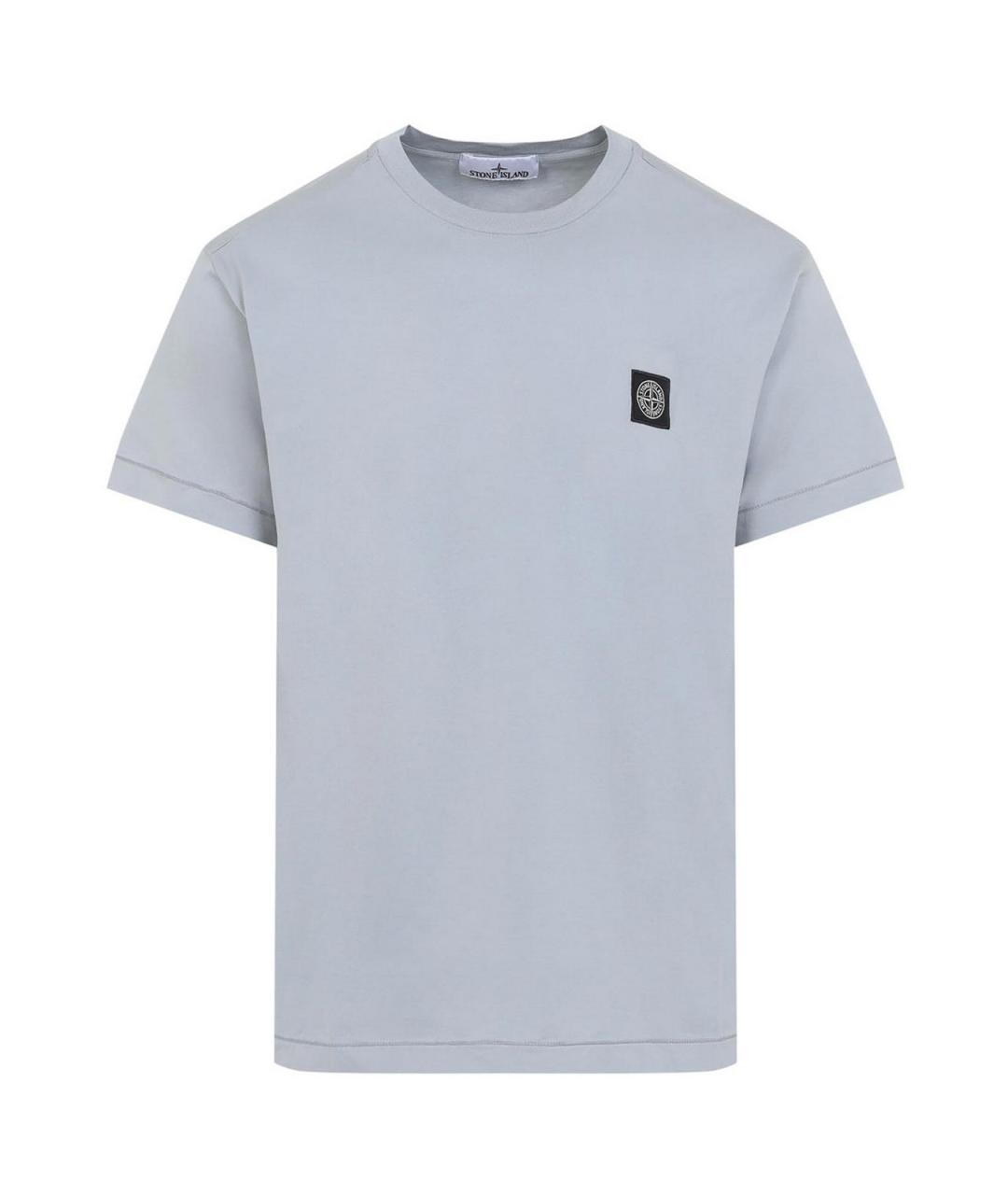 STONE ISLAND Серая хлопковая футболка, фото 1