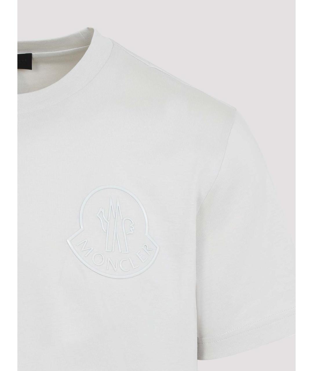 MONCLER Бежевая хлопковая футболка, фото 3