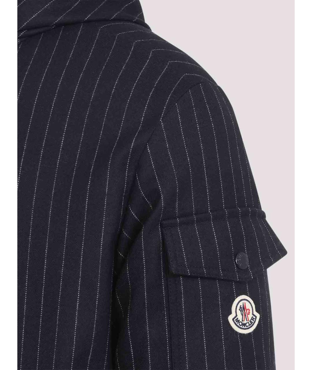 MONCLER Темно-синий полиэстеровый пуховик, фото 4