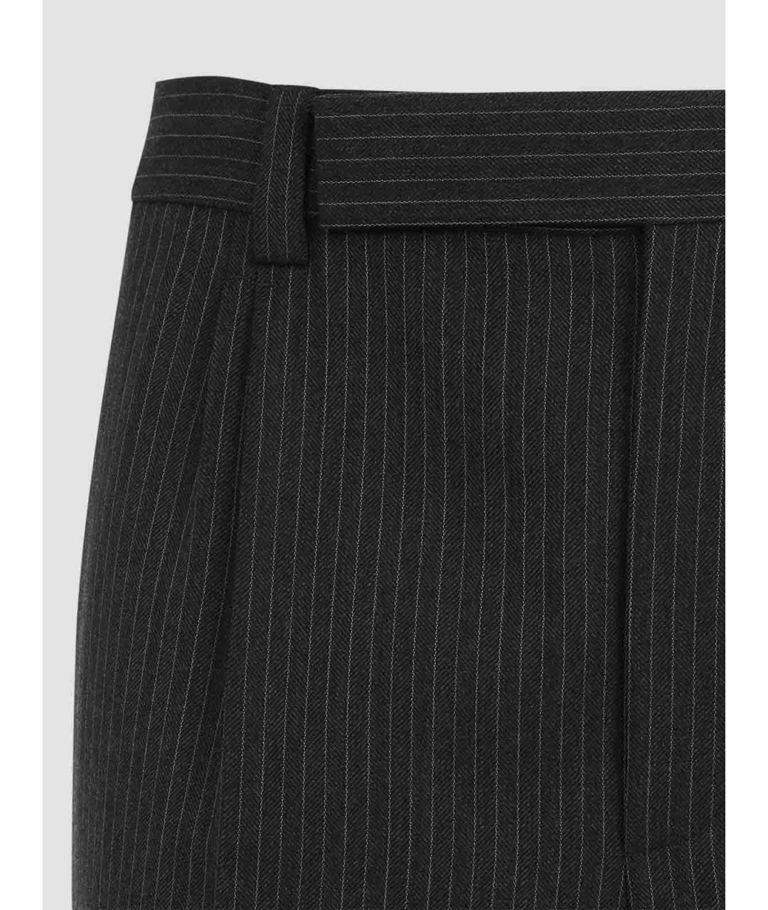 SAINT LAURENT Серые шерстяные повседневные брюки, фото 3
