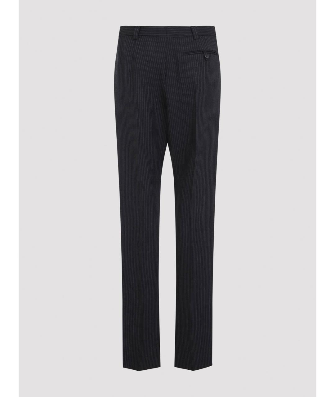 SAINT LAURENT Серые шерстяные повседневные брюки, фото 2