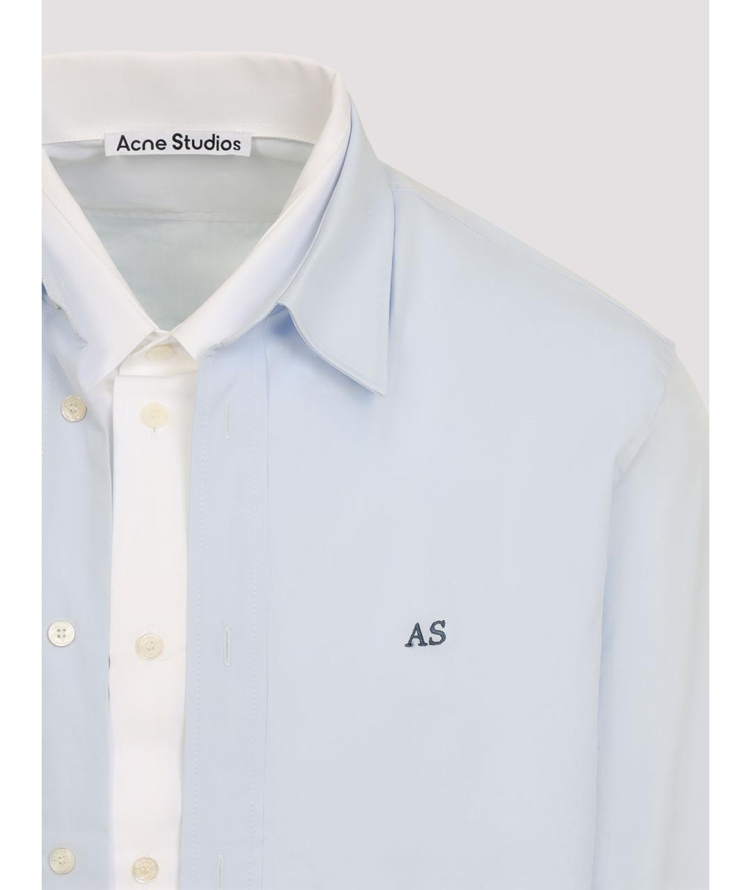 ACNE STUDIOS Голубая хлопковая кэжуал рубашка, фото 3