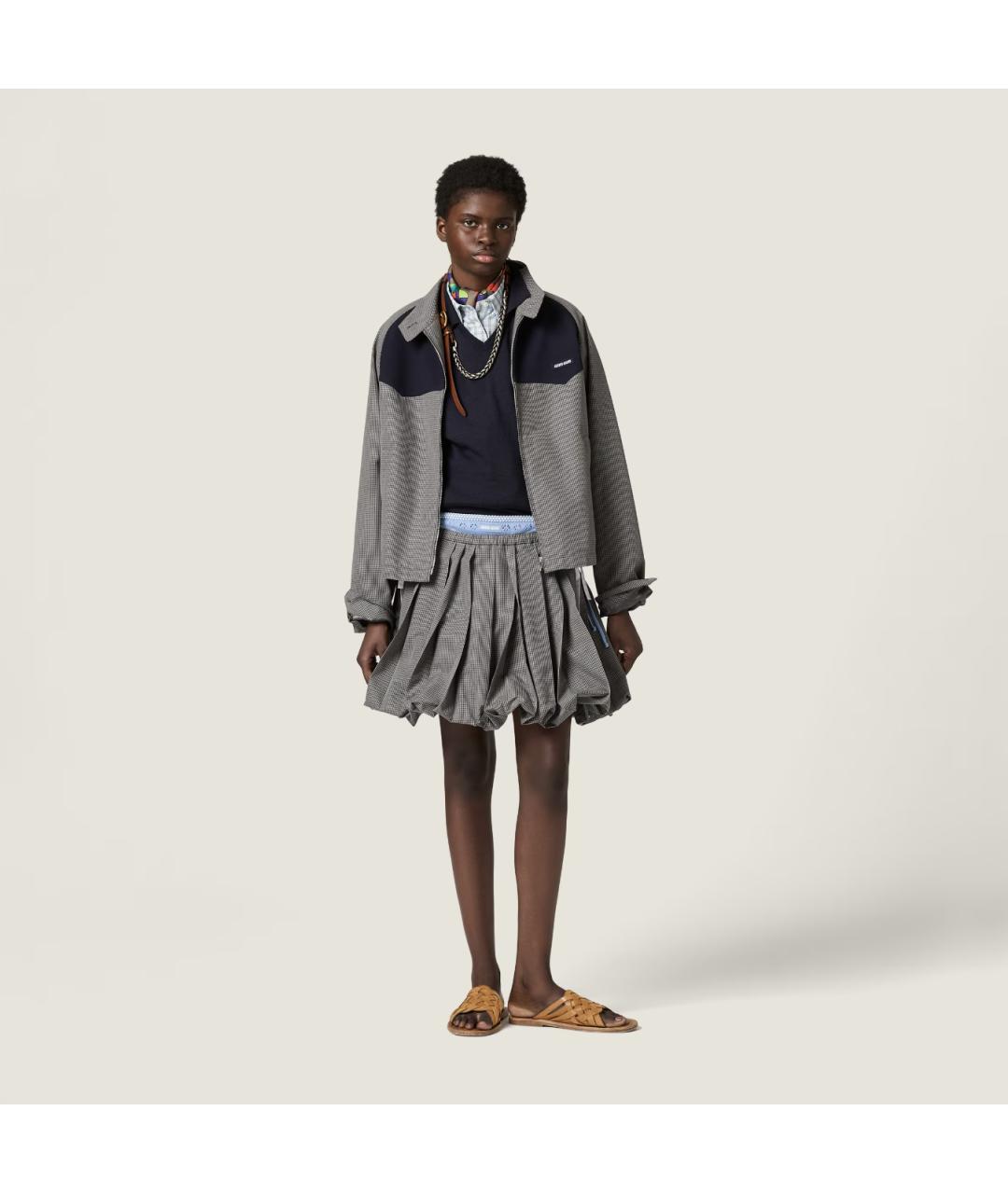 MIU MIU Серая хлопковая куртка, фото 4