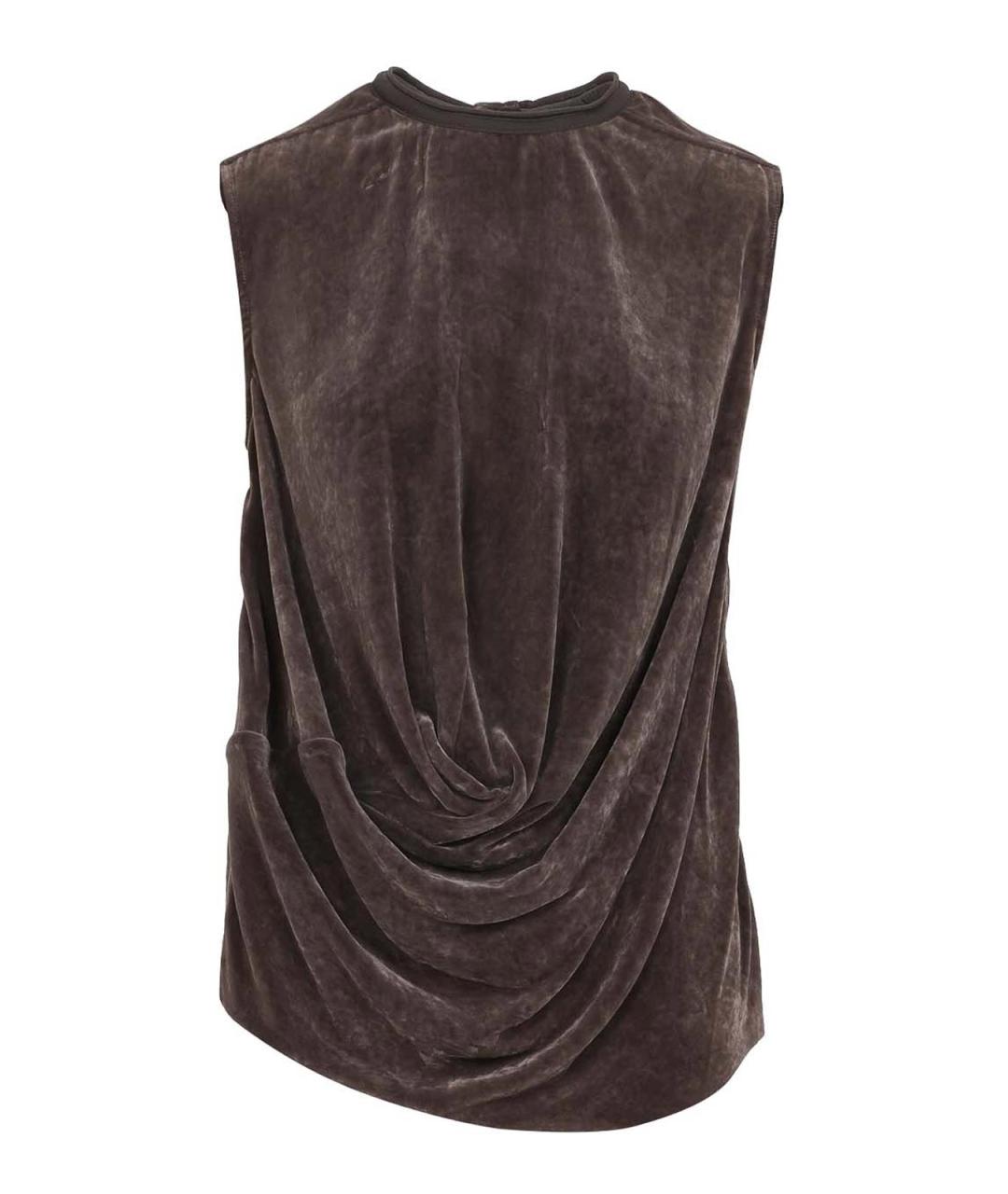 RICK OWENS Серая бархатная майка, фото 1