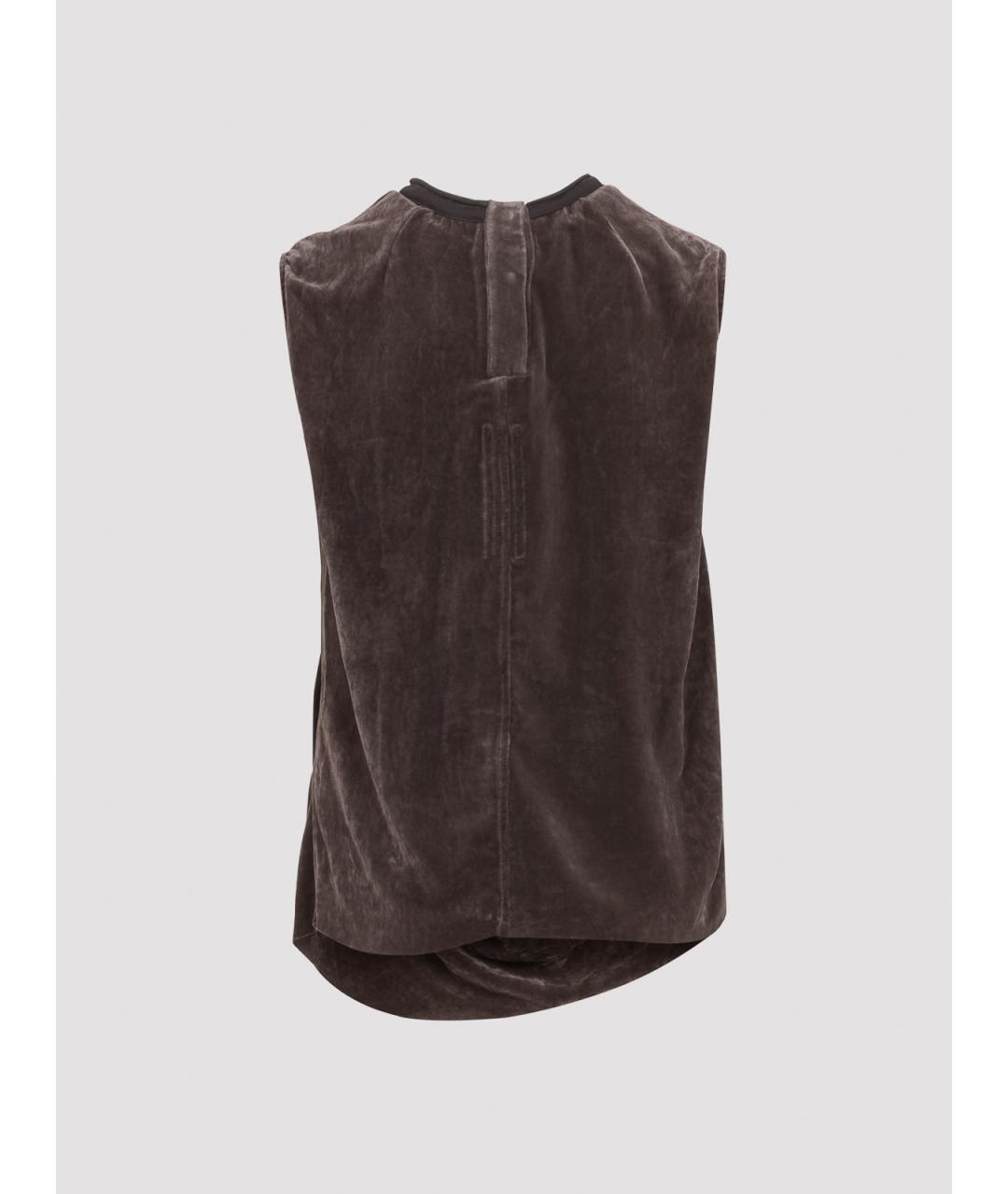 RICK OWENS Серая бархатная майка, фото 2