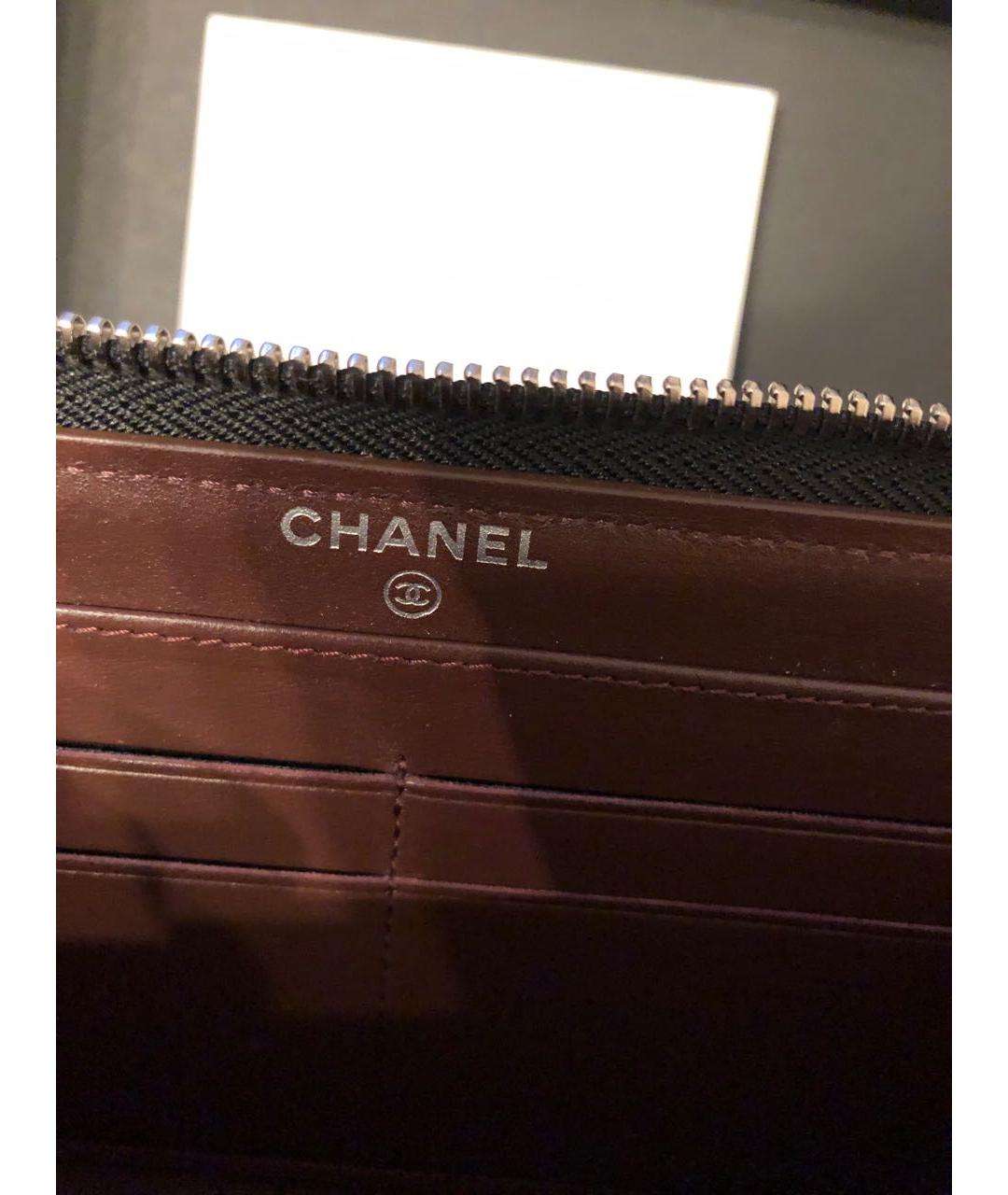 CHANEL PRE-OWNED Черный кожаный кошелек, фото 5