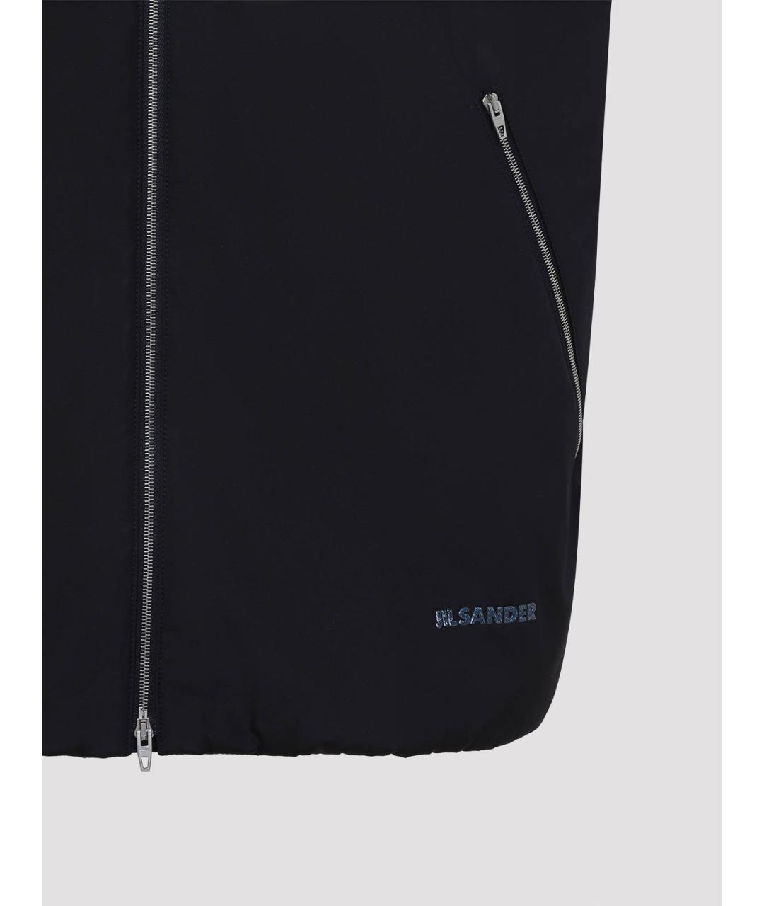 JIL SANDER Темно-синяя полиэстеровая жилетка, фото 3