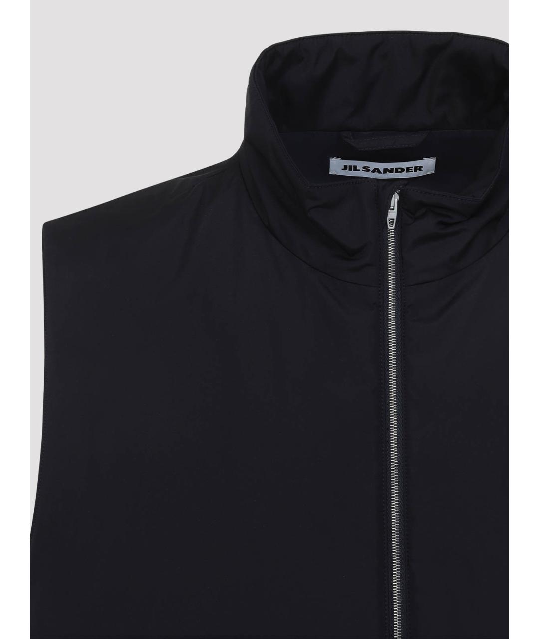 JIL SANDER Темно-синяя полиэстеровая жилетка, фото 4