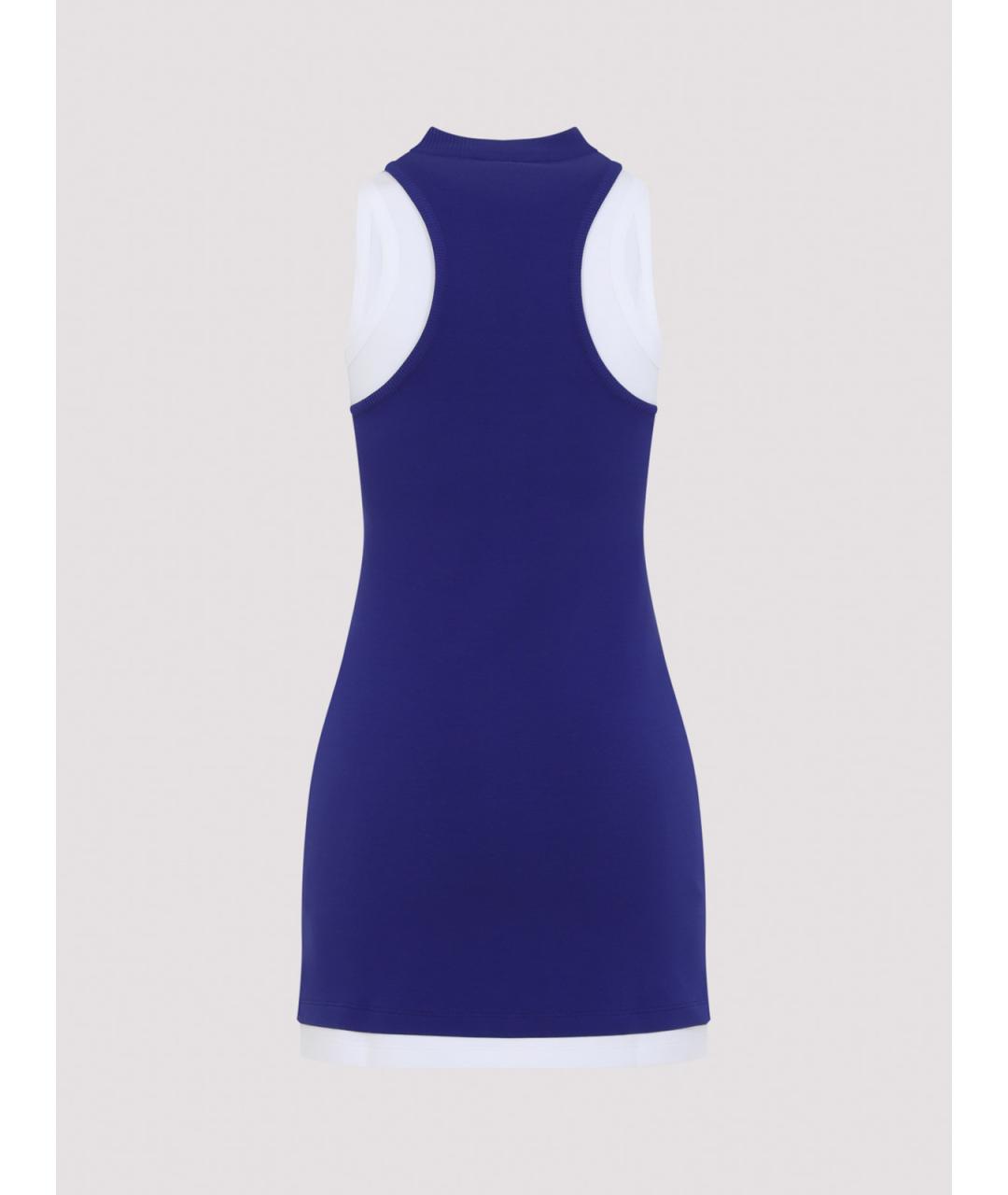 VERSACE Синее хлопковое повседневное платье, фото 2
