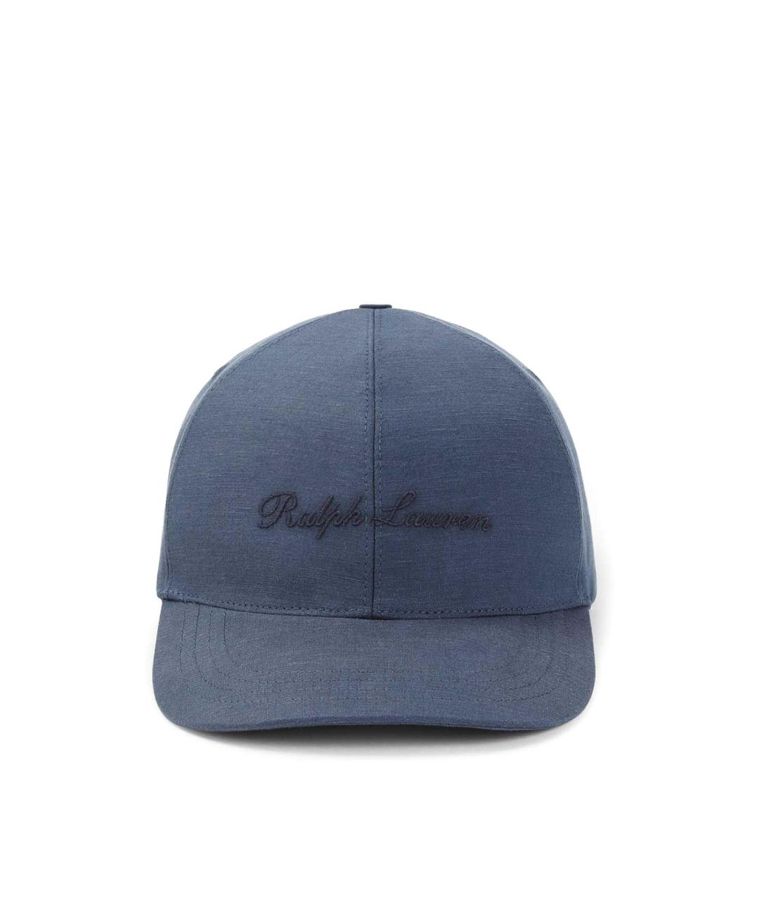 RALPH LAUREN PURPLE LABEL Синяя льняная кепка/бейсболка, фото 1