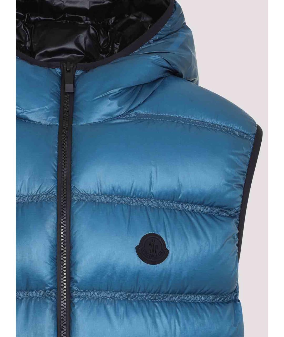 MONCLER Синяя полиэстеровая жилетка, фото 3