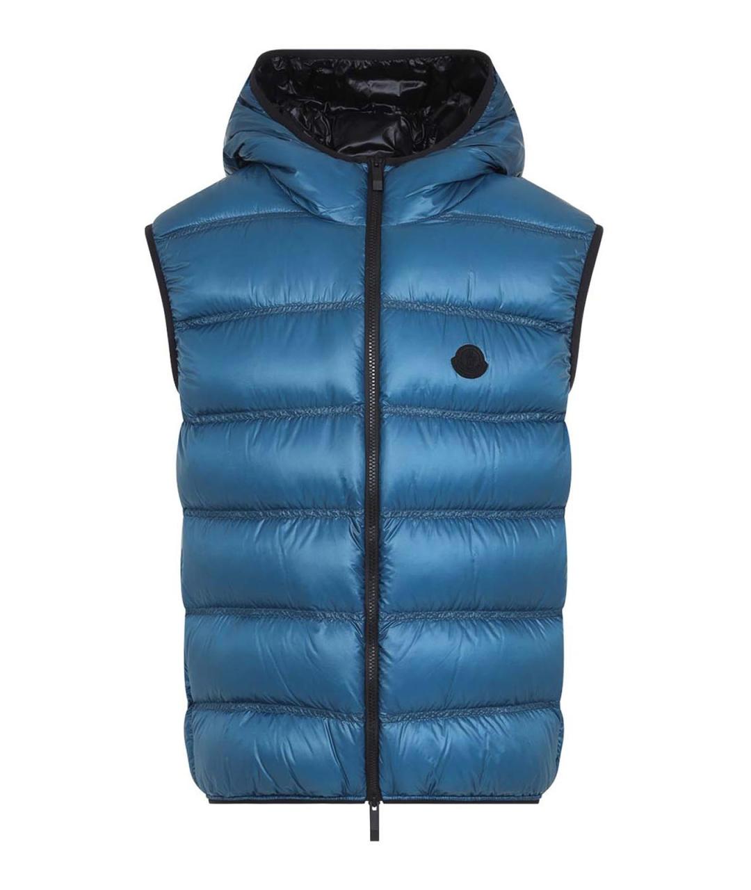 MONCLER Синяя полиэстеровая жилетка, фото 1