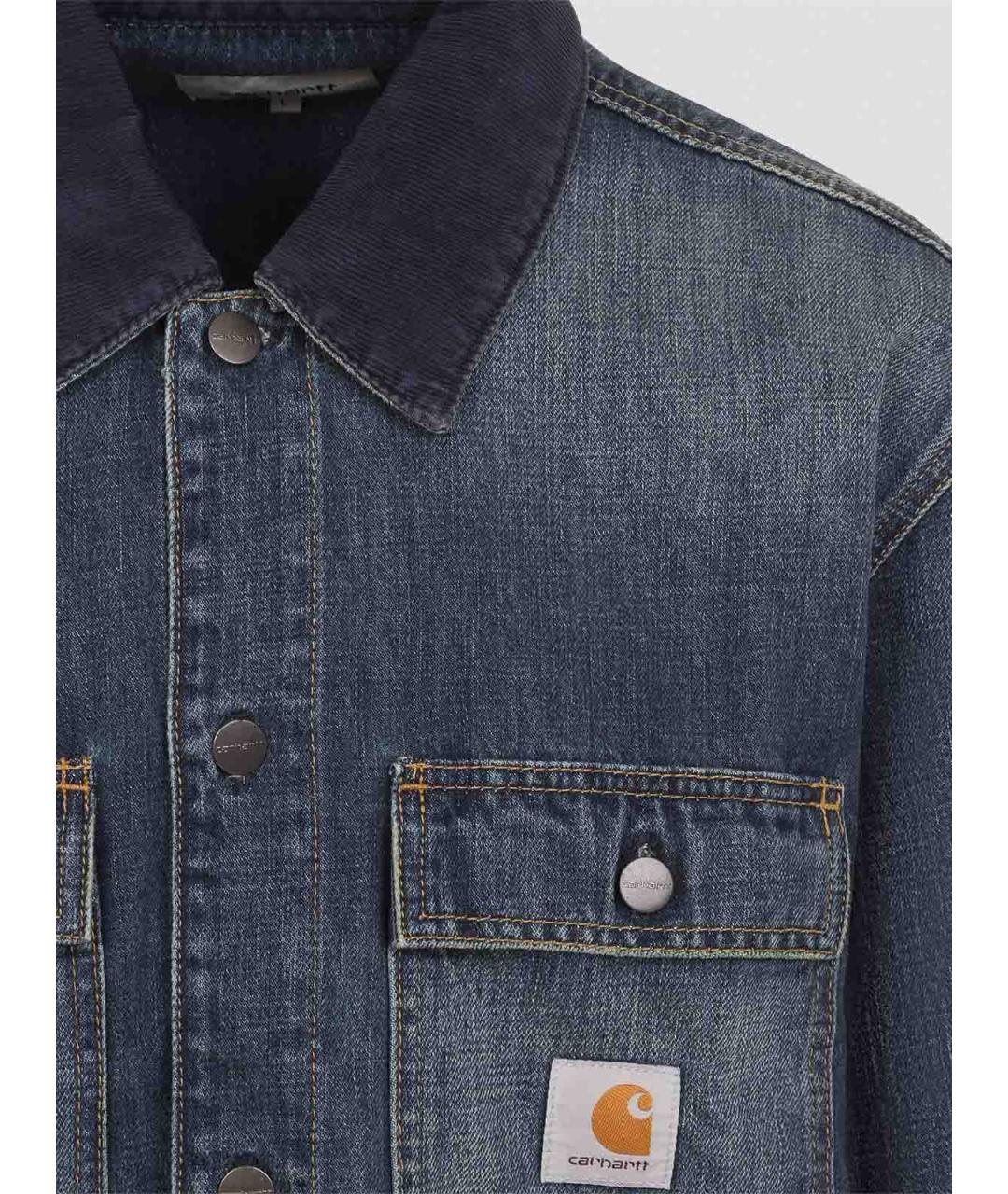 CARHARTT Синяя хлопковая кэжуал рубашка, фото 3