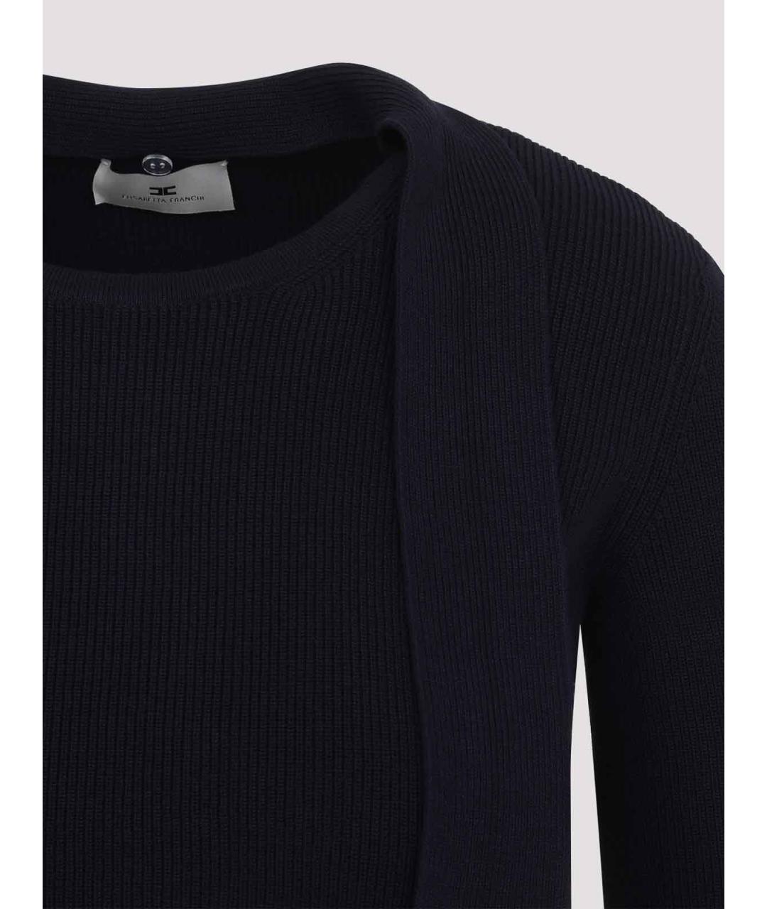 ELISABETTA FRANCHI Темно-синее повседневное платье, фото 4
