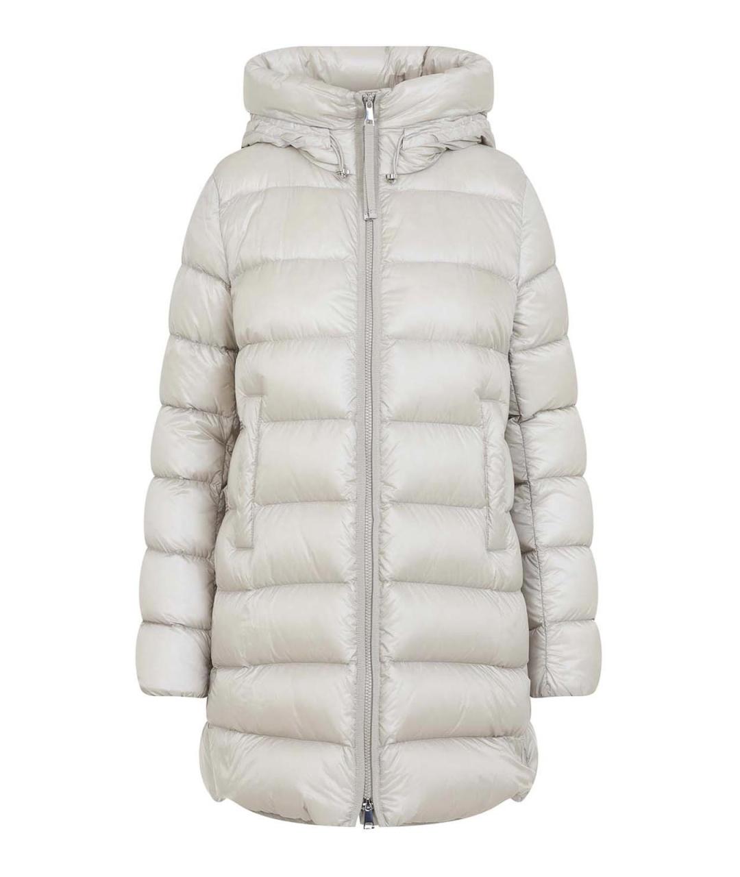MONCLER Белый полиамидовый пуховик, фото 1