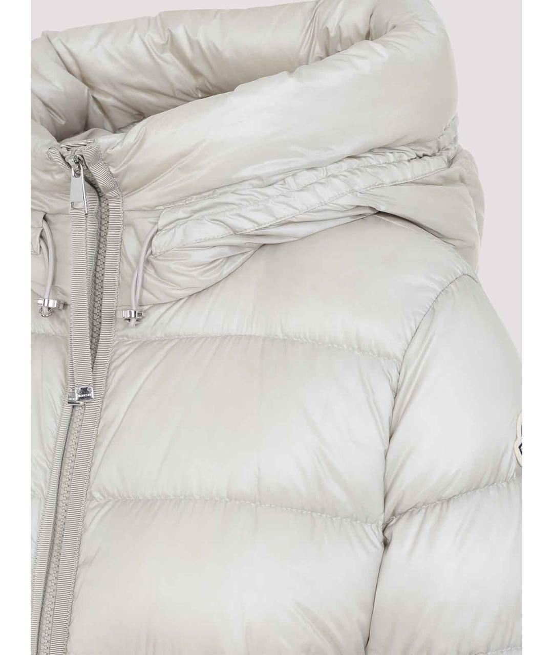 MONCLER Белый полиамидовый пуховик, фото 4