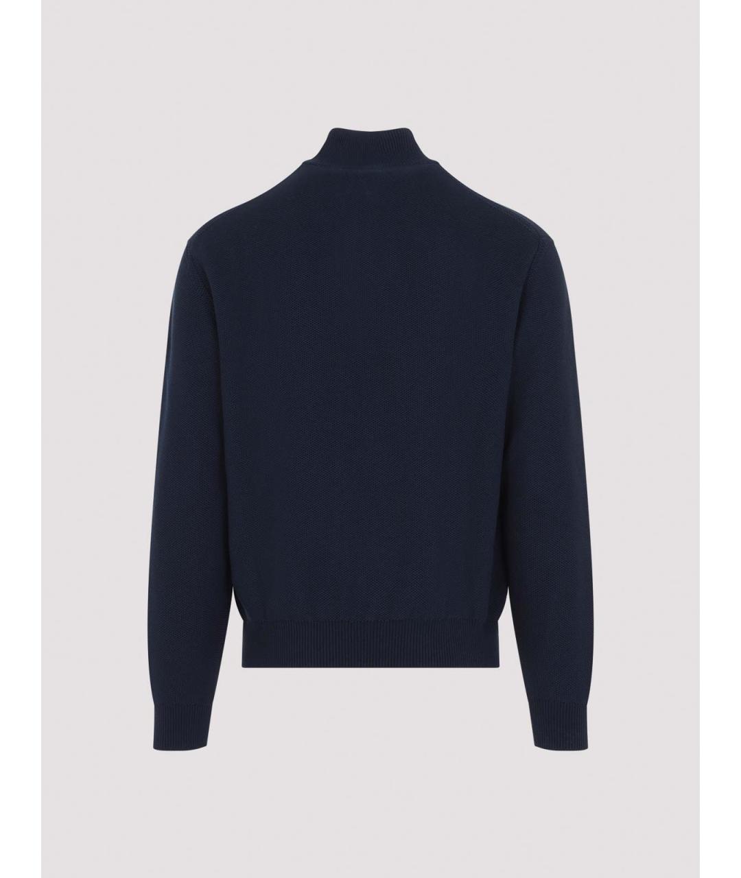 RALPH LAUREN PURPLE LABEL Синий хлопковый джемпер / свитер, фото 2
