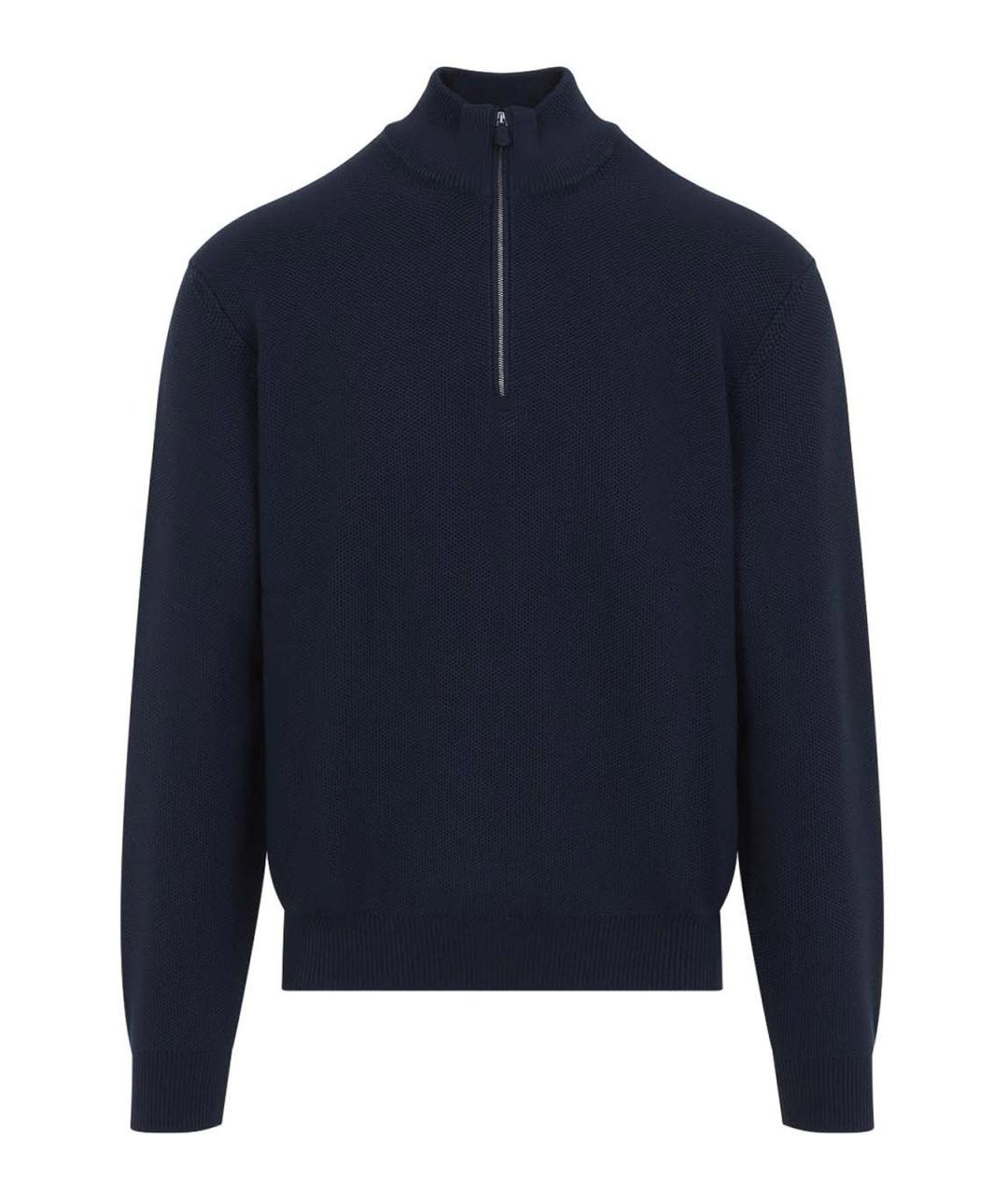 RALPH LAUREN PURPLE LABEL Синий хлопковый джемпер / свитер, фото 1
