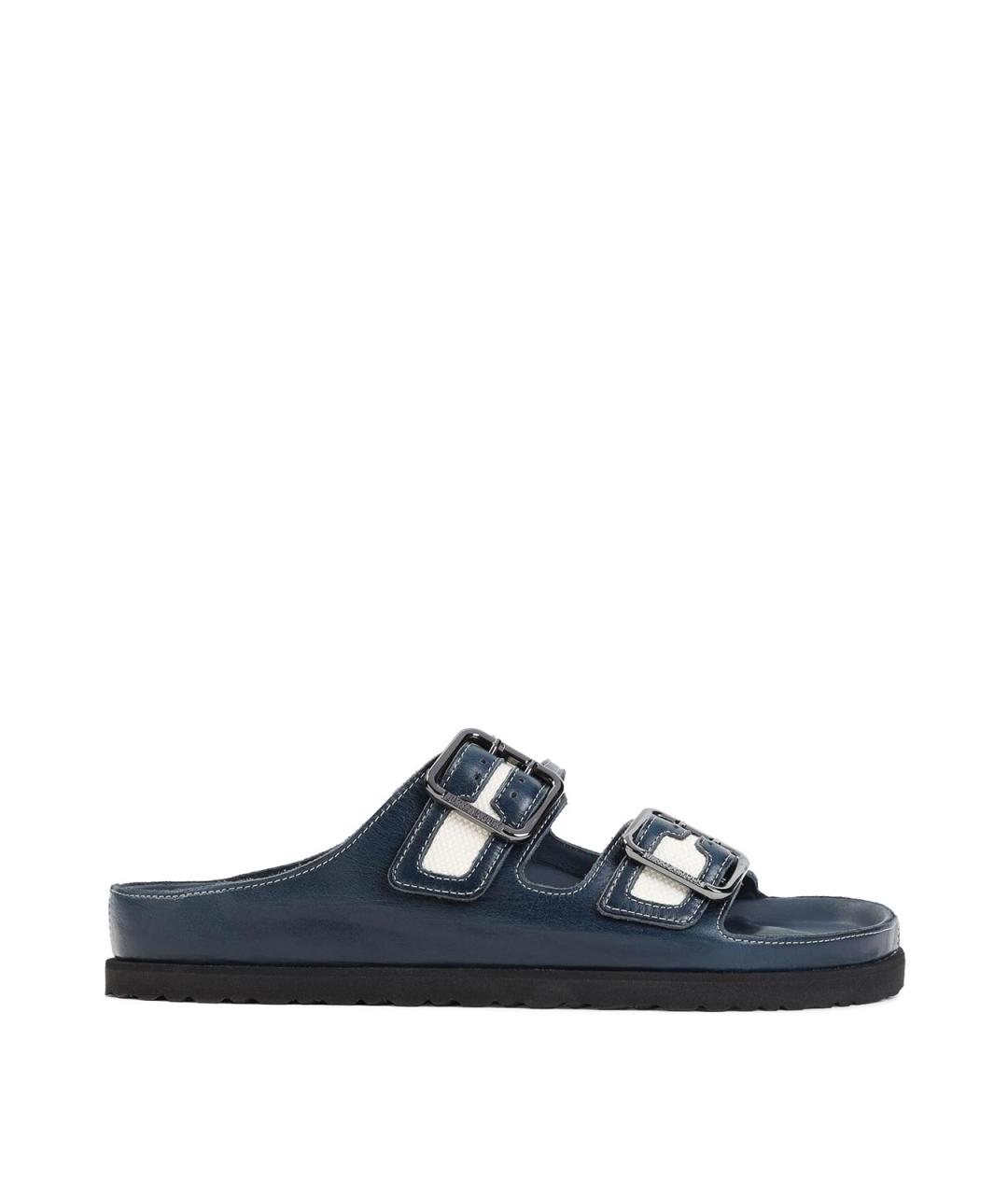 BIRKENSTOCK Синие кожаные сандалии, фото 1
