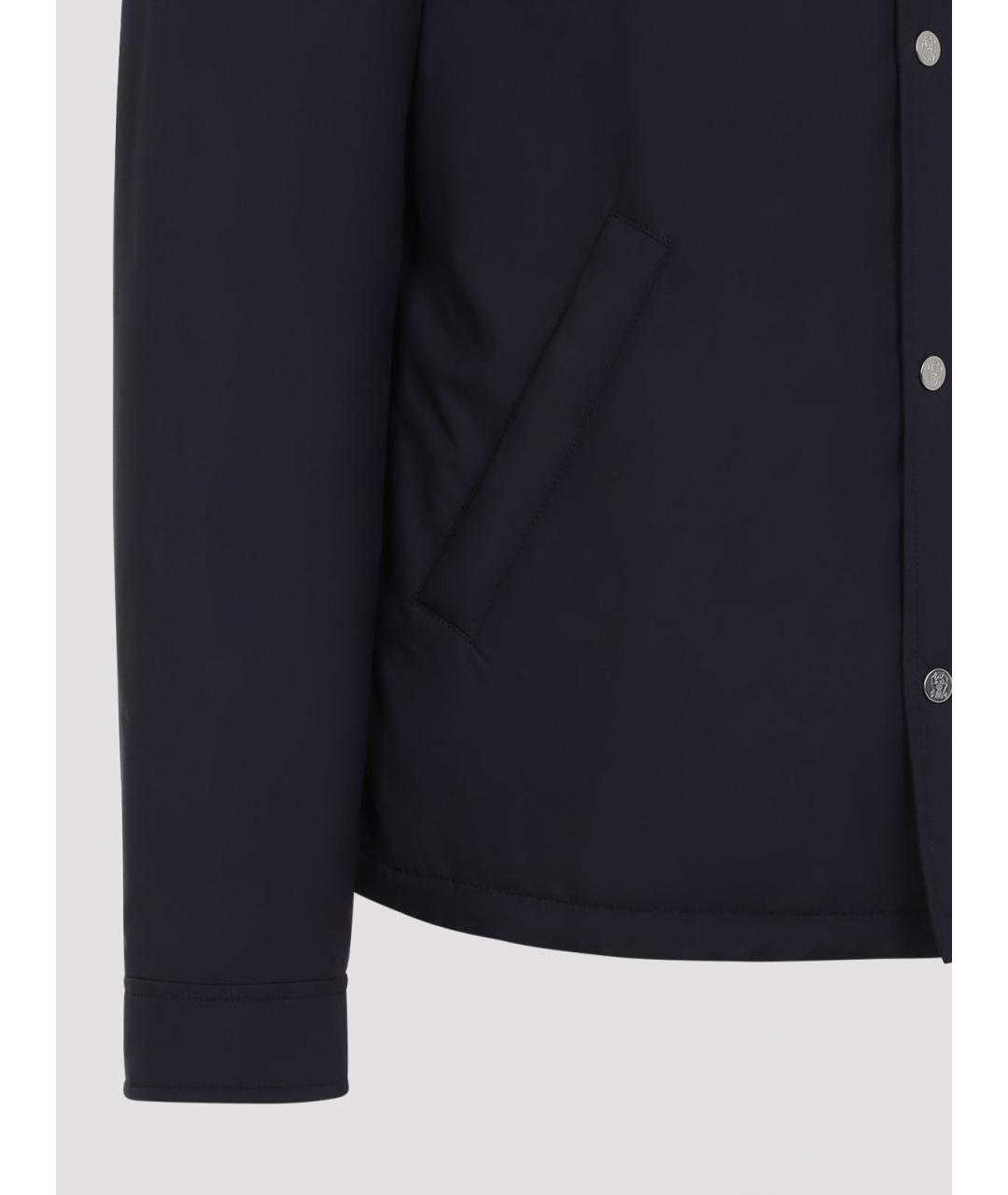 BRUNELLO CUCINELLI Темно-синяя полиэстеровая куртка, фото 4