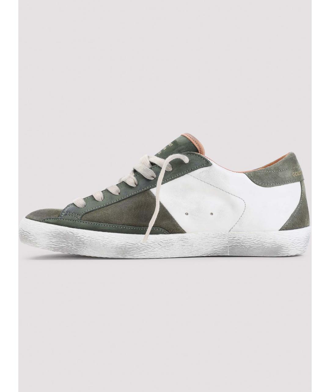 GOLDEN GOOSE Зеленые замшевые низкие кроссовки / кеды, фото 2