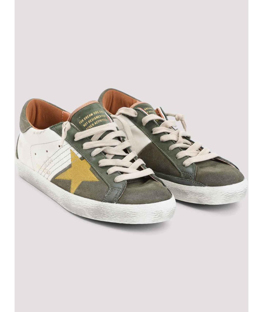 GOLDEN GOOSE Зеленые замшевые низкие кроссовки / кеды, фото 3
