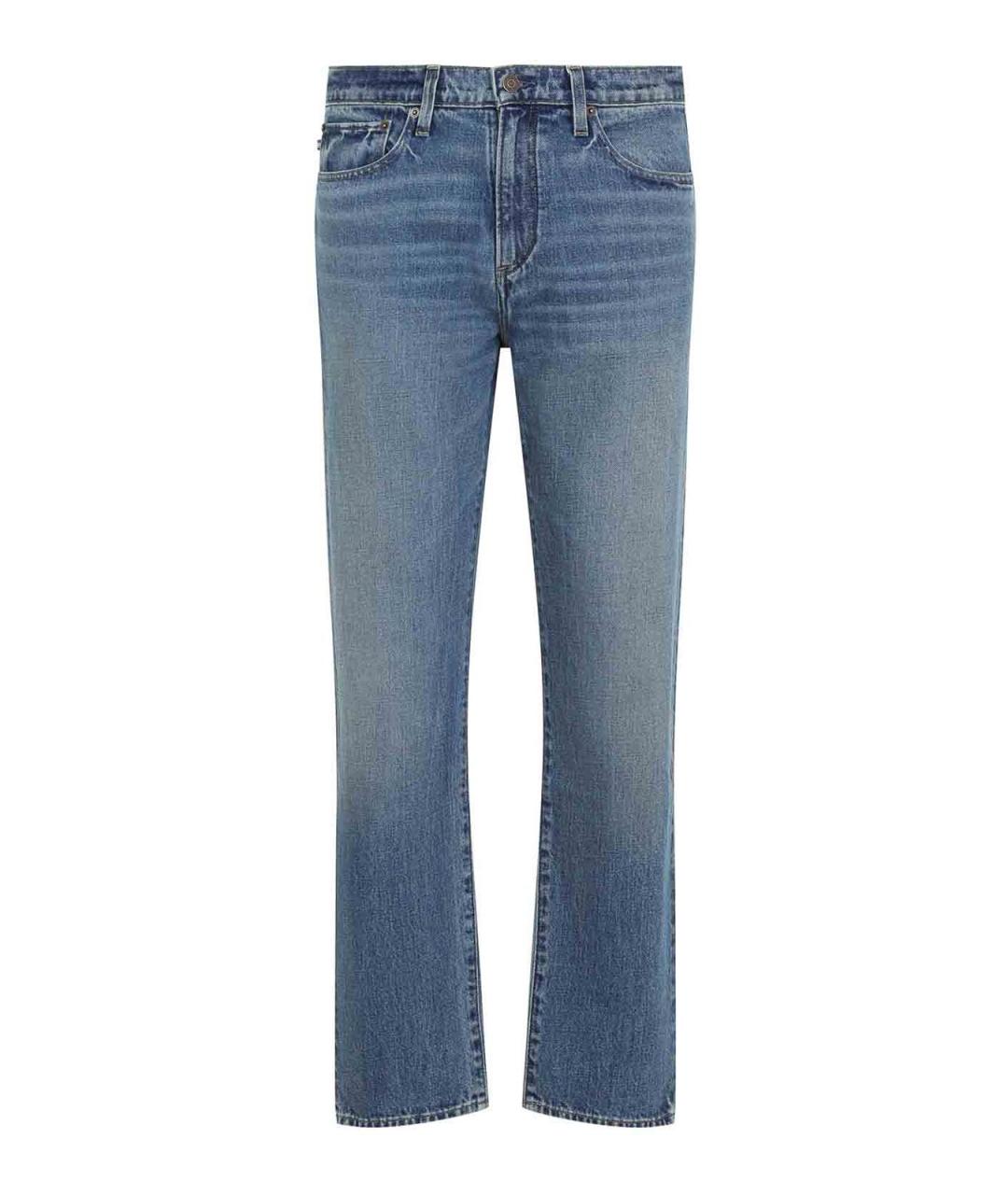 RALPH LAUREN PURPLE LABEL Синие хлопковые прямые джинсы, фото 1
