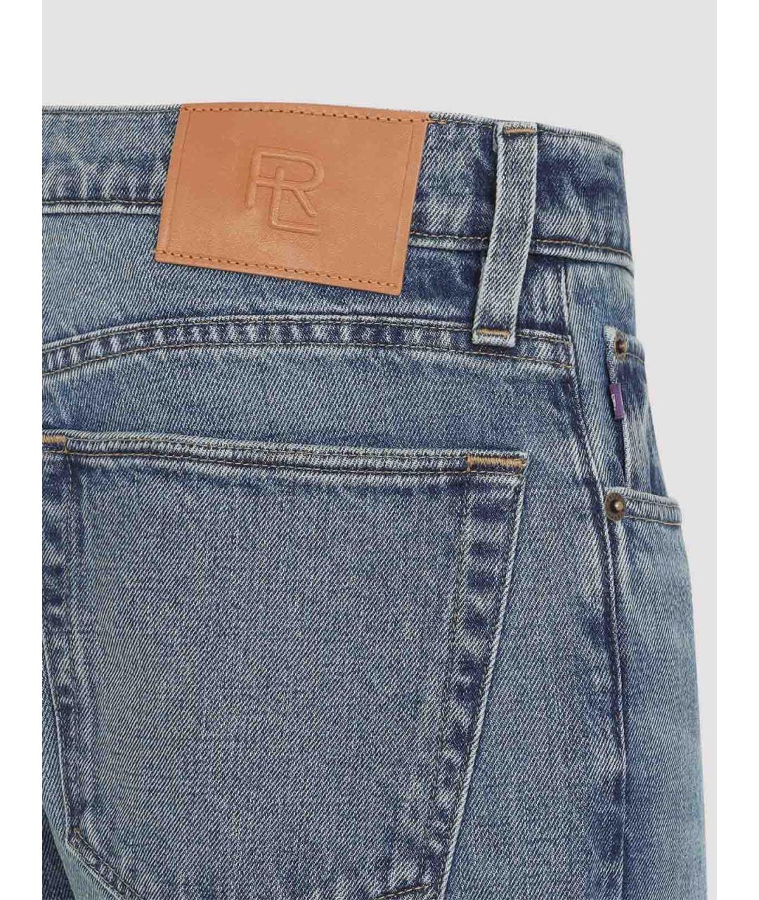 RALPH LAUREN PURPLE LABEL Синие хлопковые прямые джинсы, фото 3
