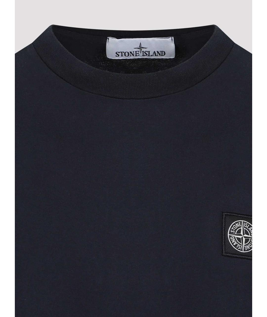 STONE ISLAND Синяя хлопковая футболка, фото 3
