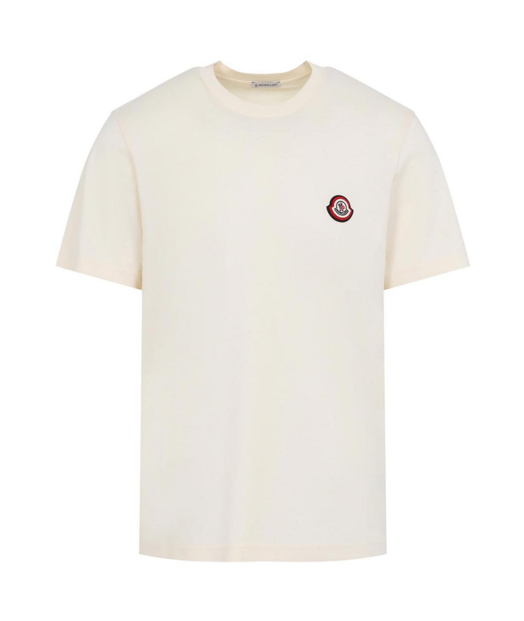 MONCLER Белая хлопковая футболка, фото 1