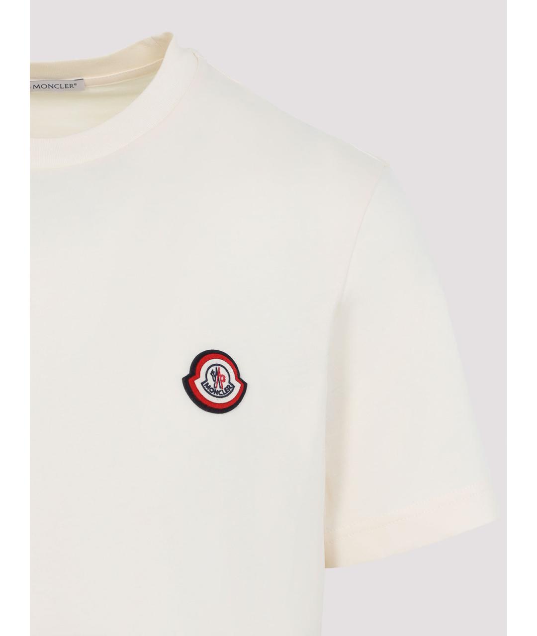 MONCLER Белая хлопковая футболка, фото 3