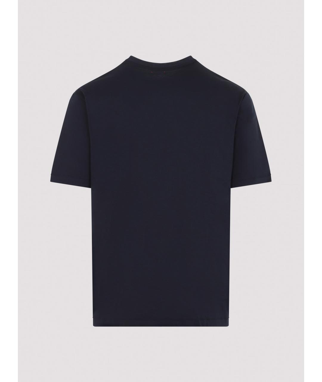 KITON Синяя хлопковая футболка, фото 2